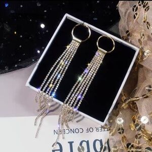 Sparkling Rhinestone Tassel Earrings ✨
